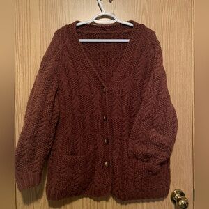 Hand knit oversized cardigan